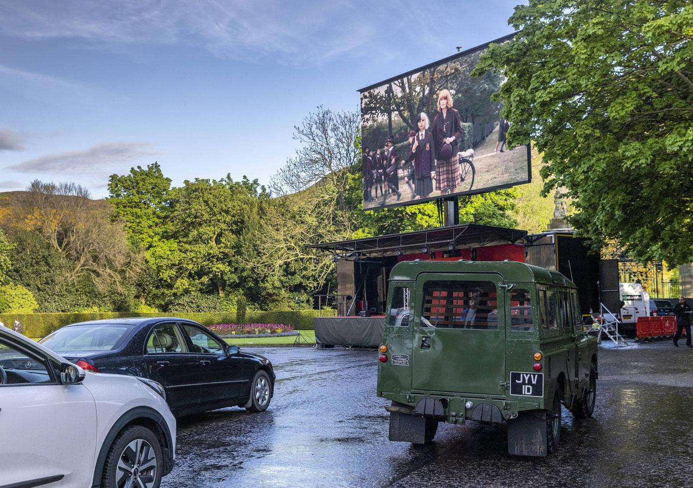 the duke and duchess of cambridge attend a drive in movie