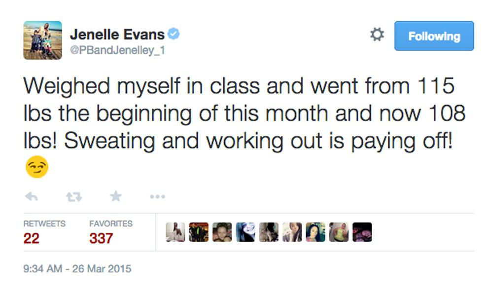 Jenelle evans weight loss tweet