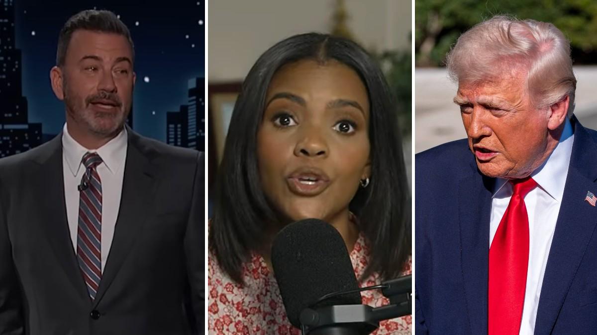 split of Jimmy Kimmel, Candace Owens & Donald Trump. 