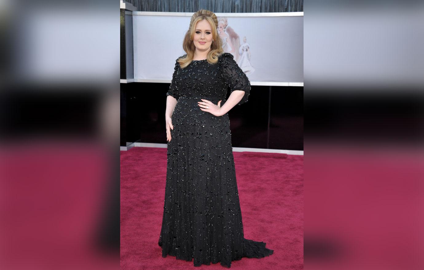 Adele In A Black Dress Red Carpet Weight Loss