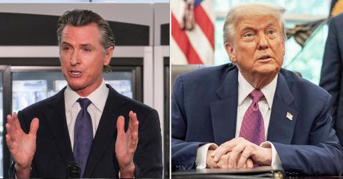 Composite photo of Gavin Newsom and Donald Trump
