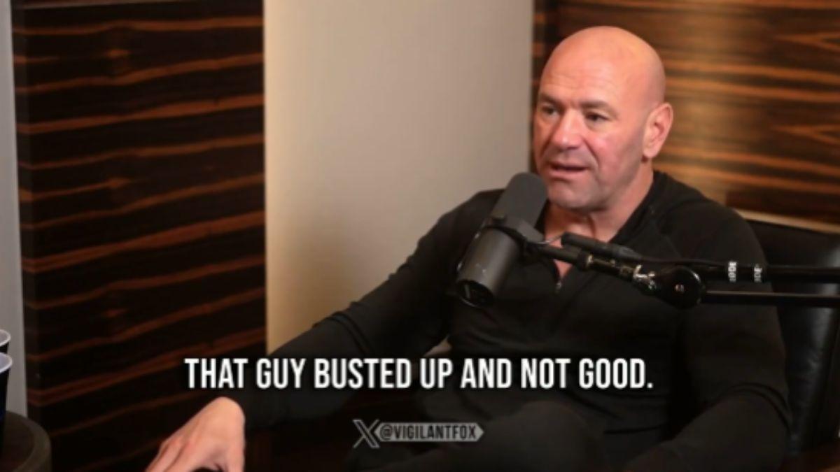 image of Dana White noticed he was visibly upset while speaking to the president. 