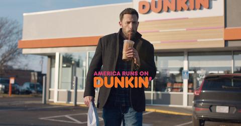 ben affleck dunkin donuts viral clumsy commercial