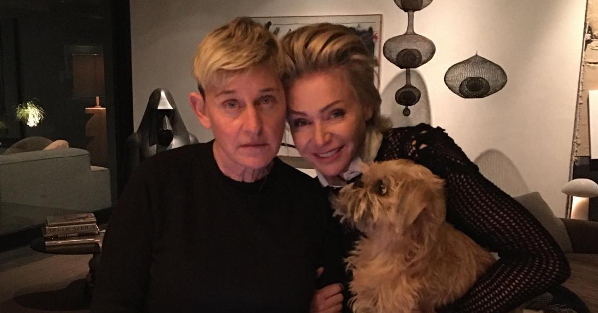 Photo of Ellen DeGeneres and Portia de Rossi.