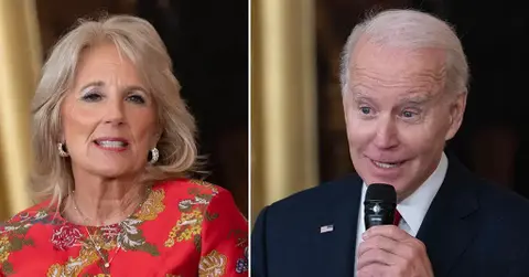 Composite photo of Jill Biden and Joe Biden