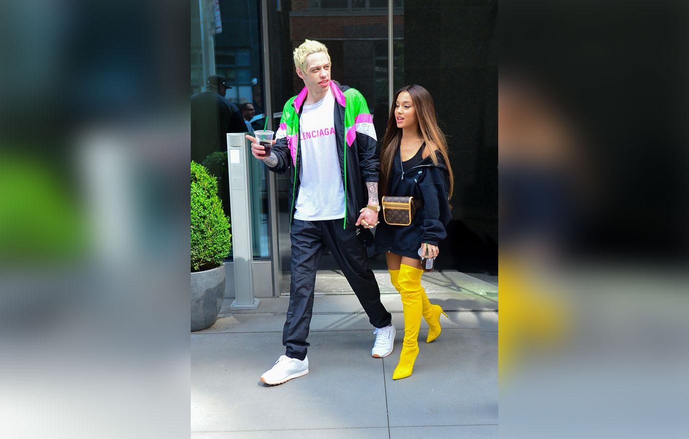 EXCLUSIVE: Ariana Grande and Pete Davidson out in NYC with Machine Gun Kelly and Ariana&#8217;s family