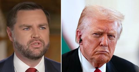 Split photo of J.D. Vance and Donald Trump