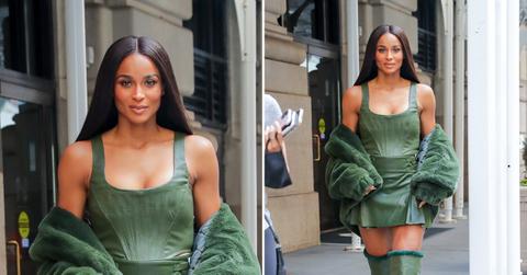 ciara wears all green leaving her nyc hotel