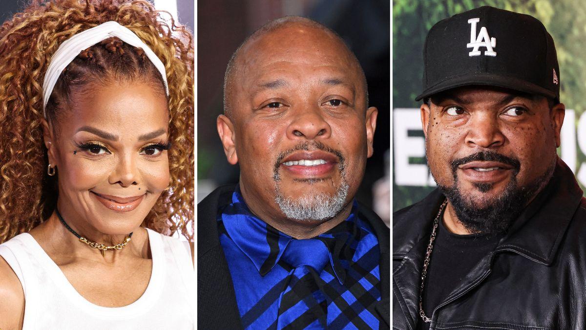 Janet Jackson,Dr. Dre and Ice Cube.