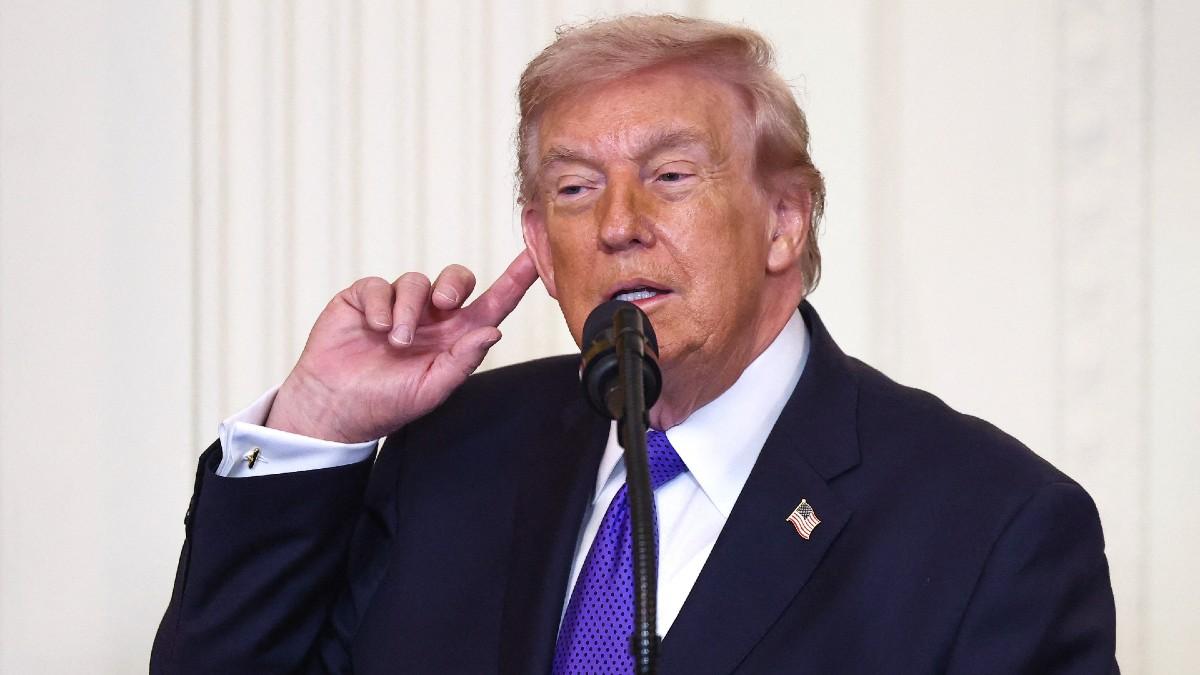 image of Donald Trump's 'rambling' speech went viral. 