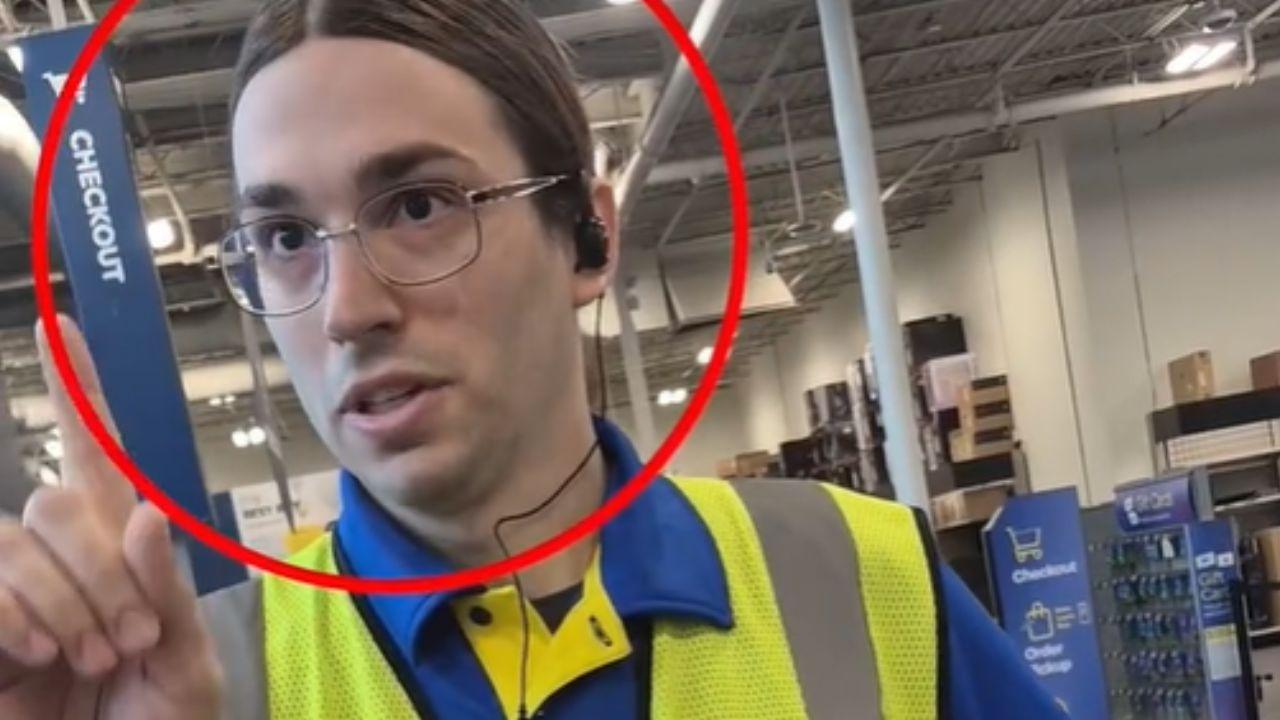 Image of the TikTok video identified the employee as Shane, who appeared in a yellow safety vest with long hair.
