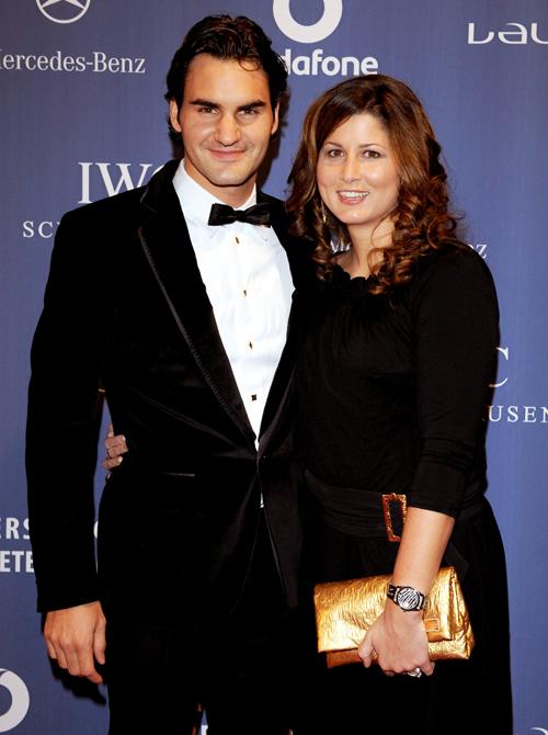 Roger Federer and Wife Playing Doubles