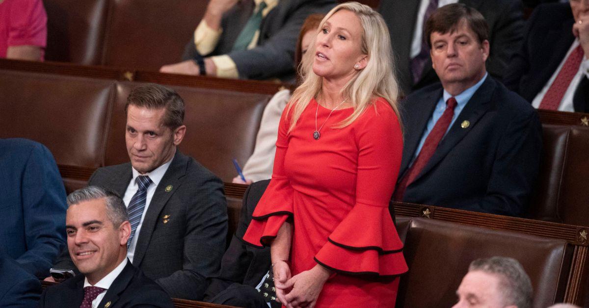 image of Marjorie Taylor Greene branded Mike Johnson a hypocrite on CNN earlier this week.