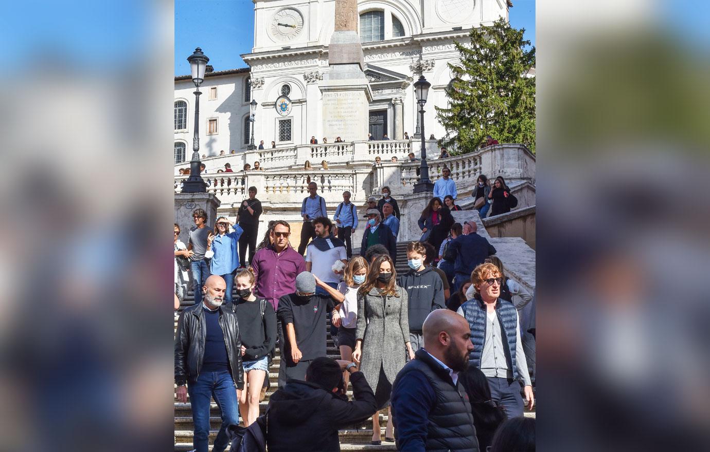 angelina jolie struts spanish steps explores rome with kids before eternals premiere in italy photos