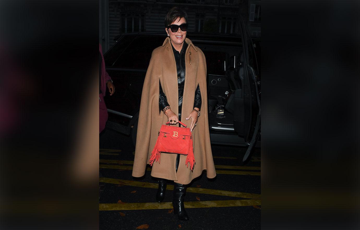 Kris Jenner Wears Balmain Look For PFW After Kylie Announced Collab