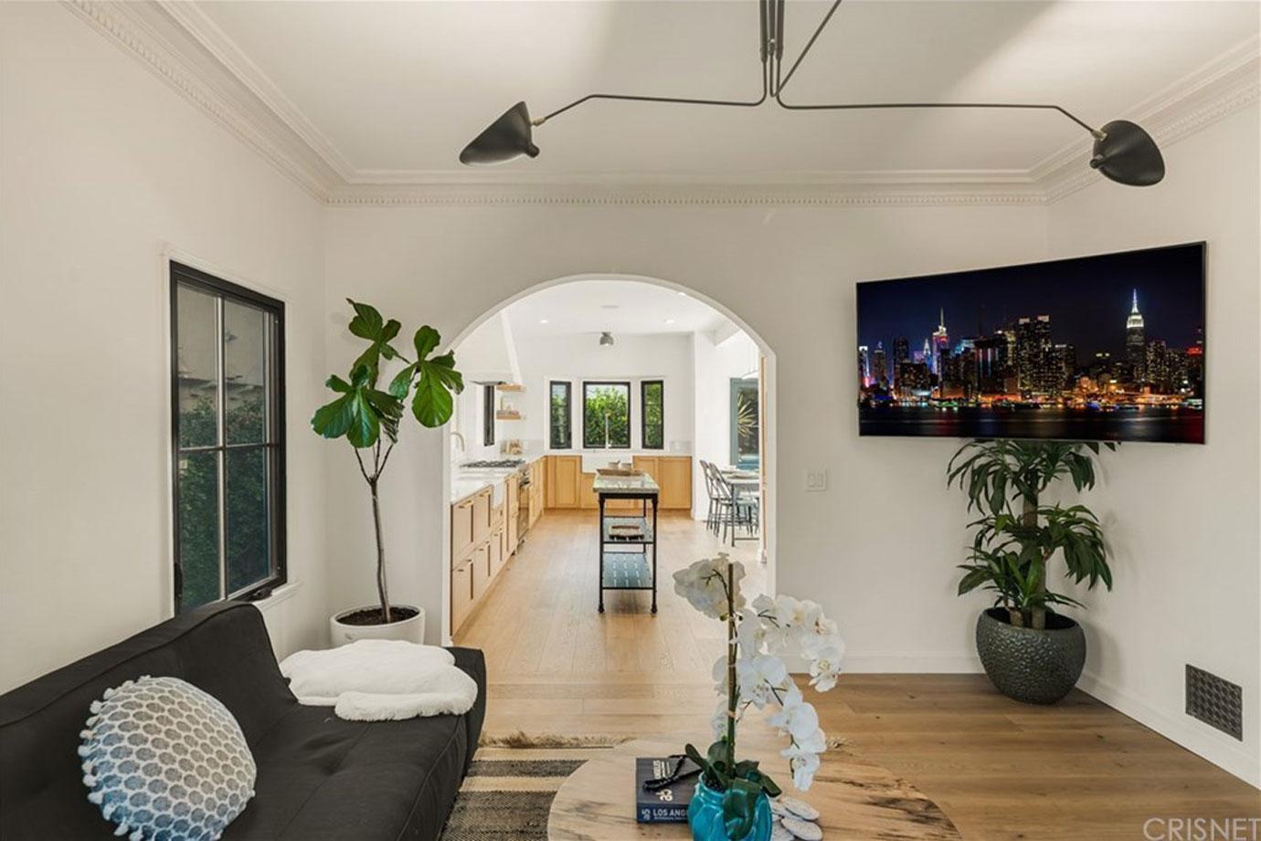 TV room looking to kitchen