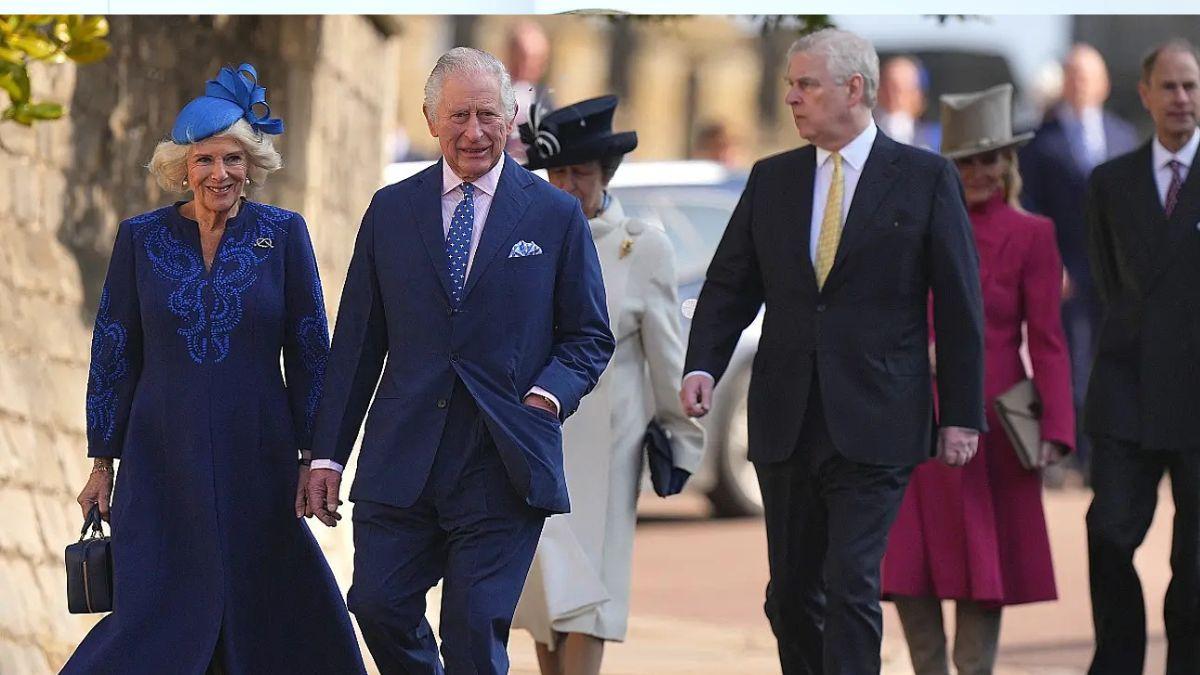 image of king Charles, prince Andrew and Queen Camilla 