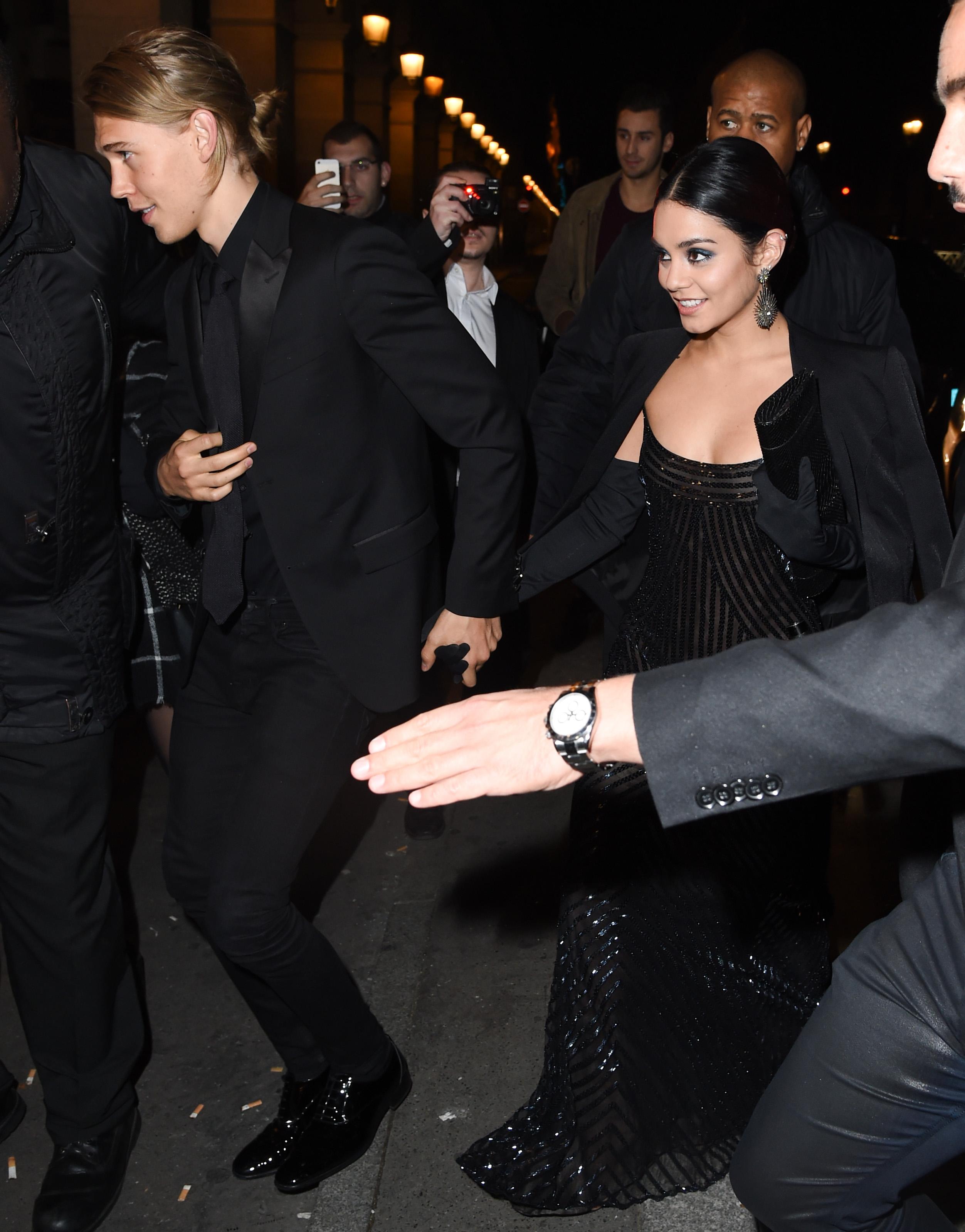 Vanessa Hudgens and Austin Butler seen at the VIP Room in Paris