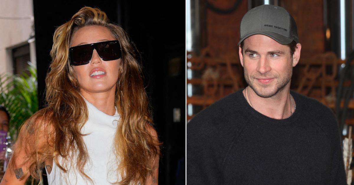Photo of Miley Cyrus; picture of Liam Hemsworth.