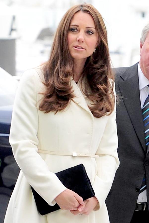 Kate Middleton greets fans when arriving at spinnaker tower **USA ONLY**