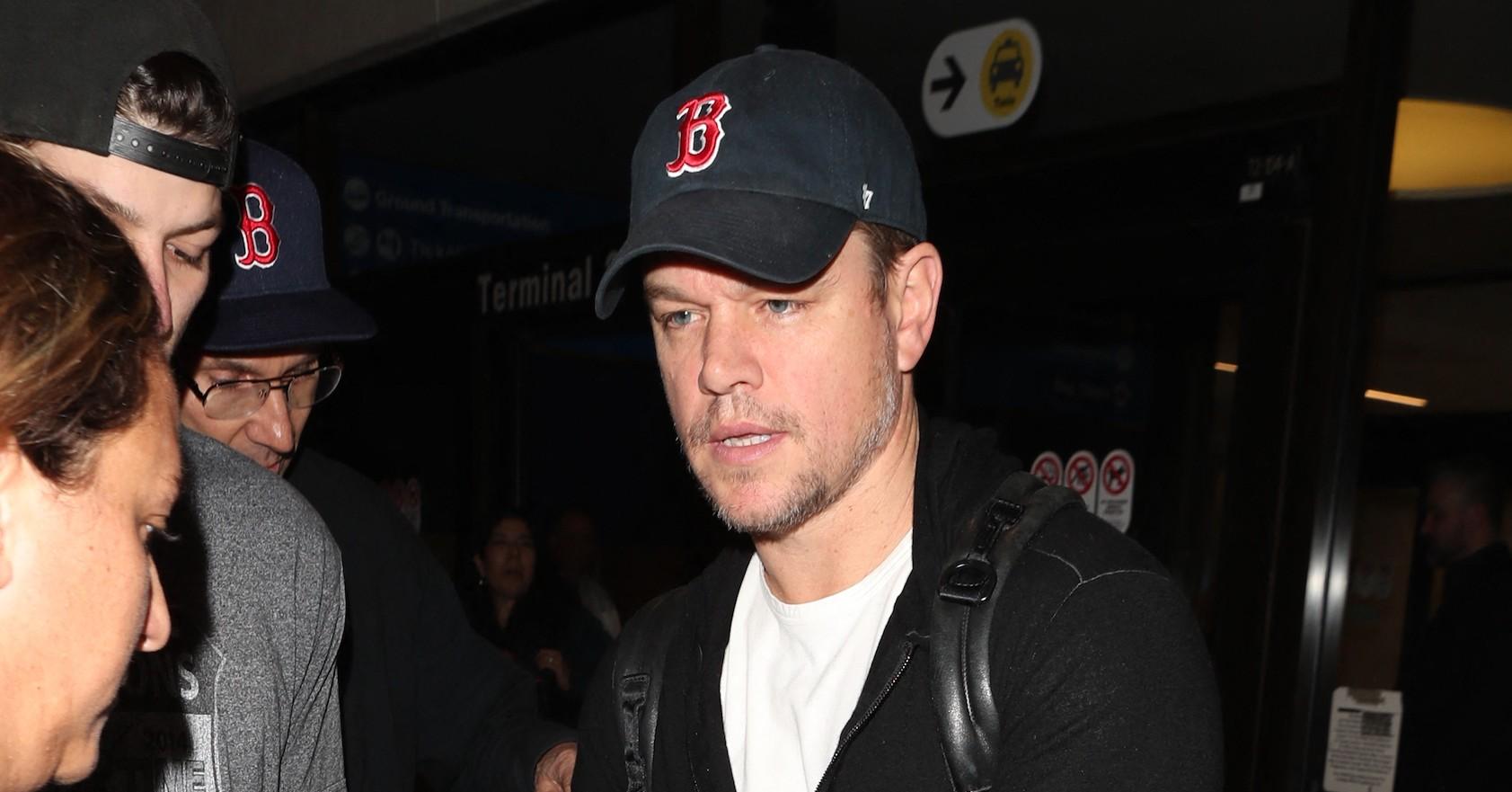 matt damon family evacuated greece bar