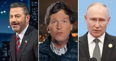 jimmy kimmel mocks tucker carlsons interview with vladimir putin