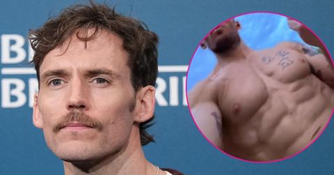 sam claflin shows off ripped abs for th birthday
