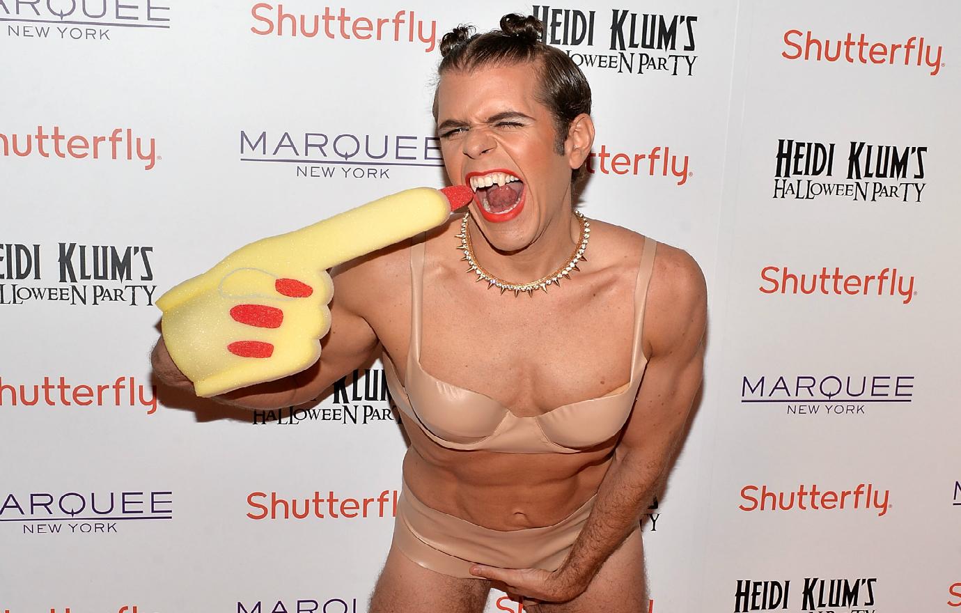 One guess who Perez Hilton was trying to be this Halloween!