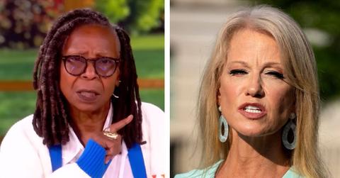 Split photo of Whoopi Goldberg and Kellyanne Conway
