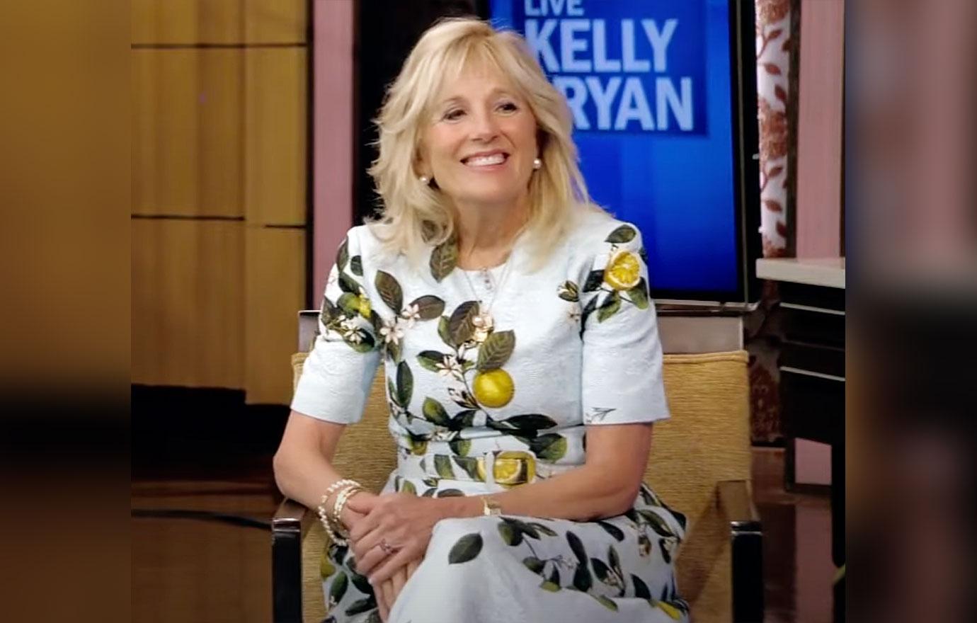 flotus jill biden lemon oscar de la renta dress live kelly ryan