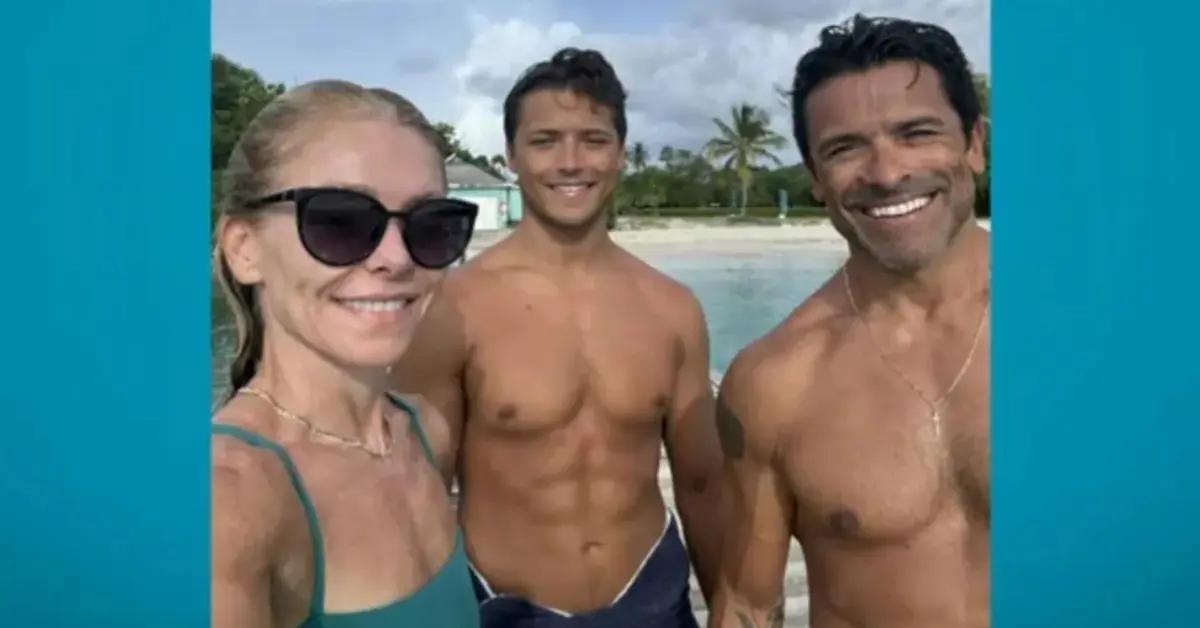 Image of Kelly Ripa and Mark Consuelos love to vacation with their 3 kids.