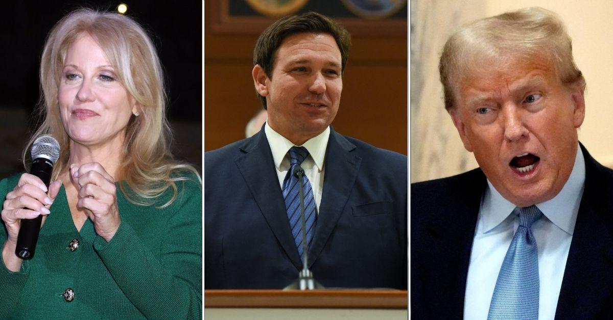 kellyanne conway urges ron desantis to drop out and back donald trump