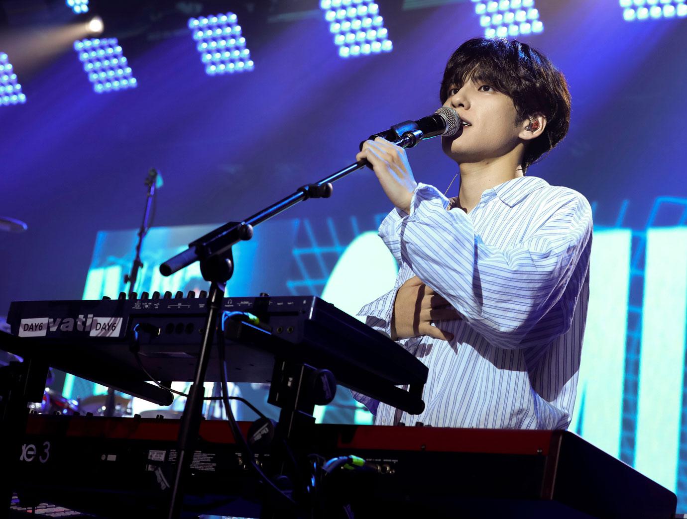 Wonpil of Day6 is seen in concert at Playstation Theatre, in New York Day6 Gravity tour NYC