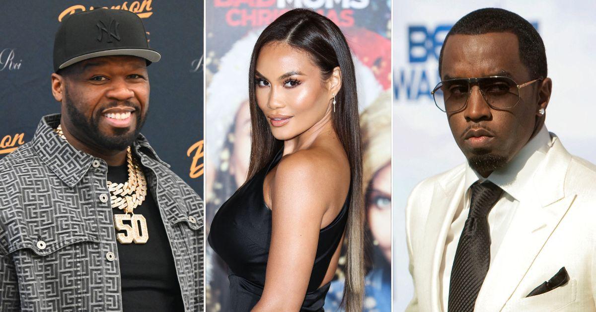 Composite photo of 50 Cent, Daphne Joy and Sean Diddy Combs