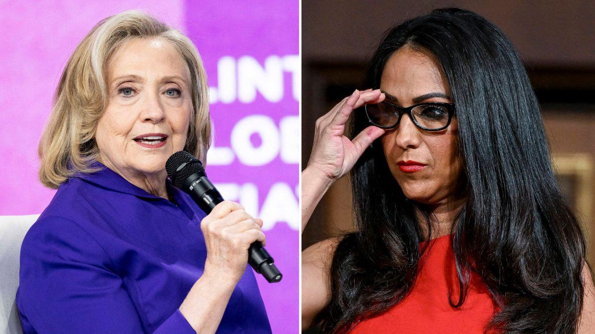 Split photo of Hillary Clinton and Lauren Boebert