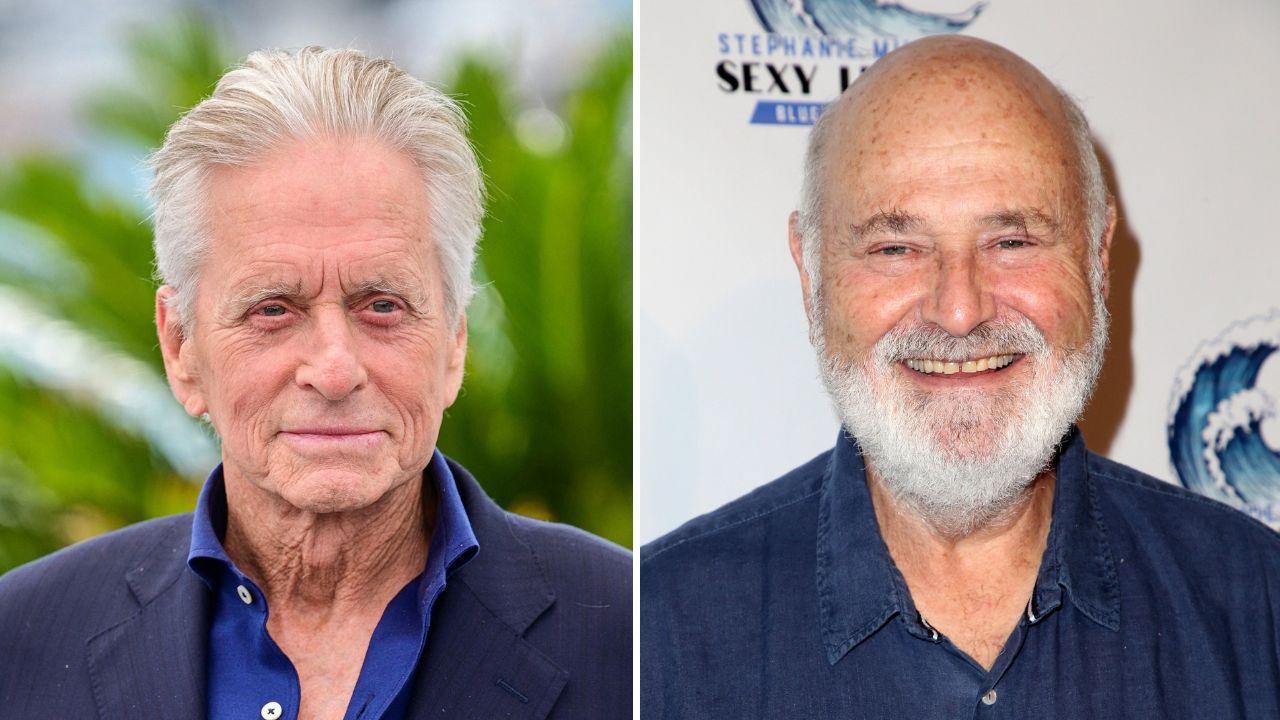 image of Michael Douglas recalled a heartfelt conversation with Rob Reiner about their experiences raising sons who struggled with substance abuse.