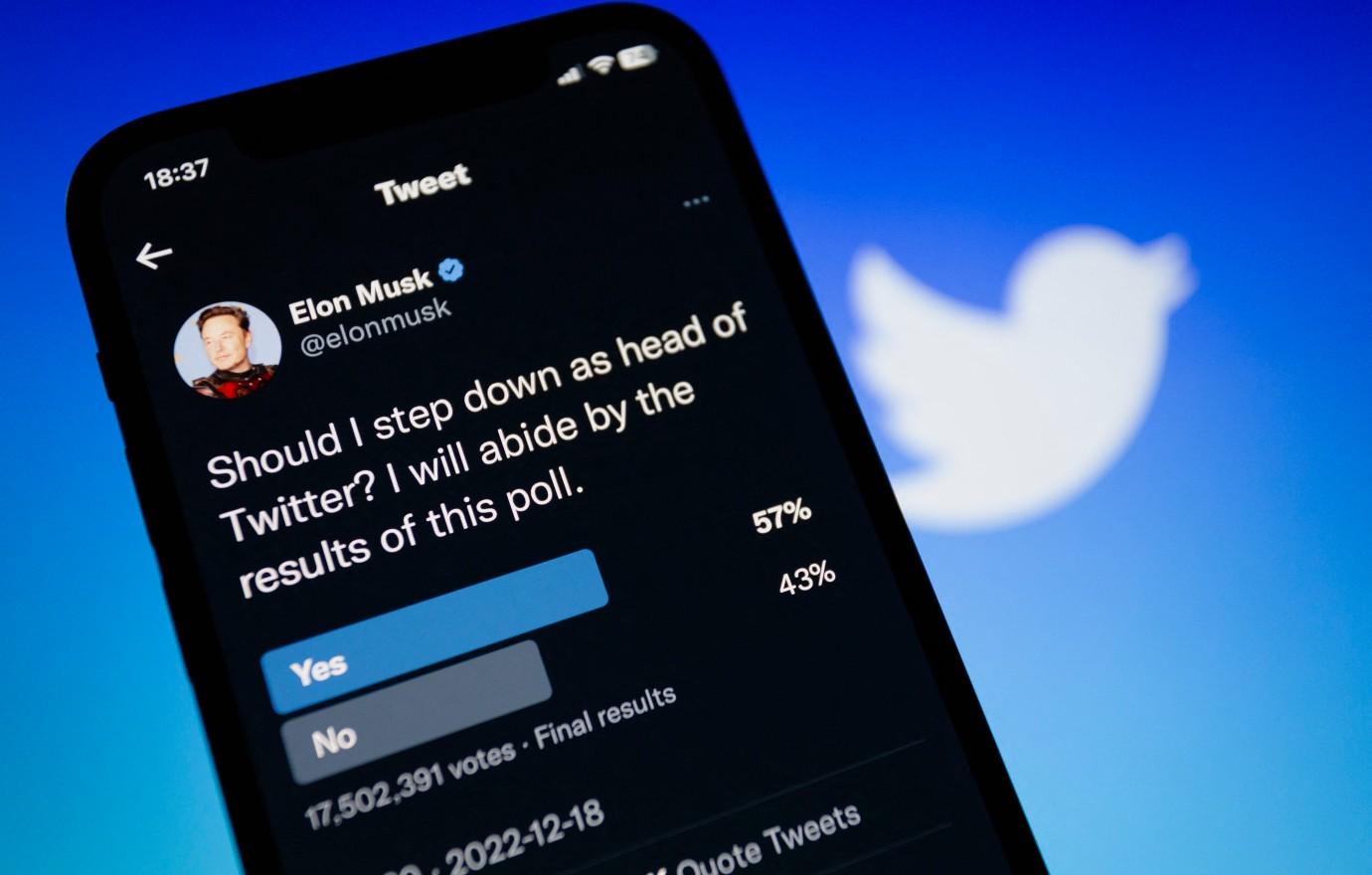 elon musk steps down ceo twitter june voted out by users