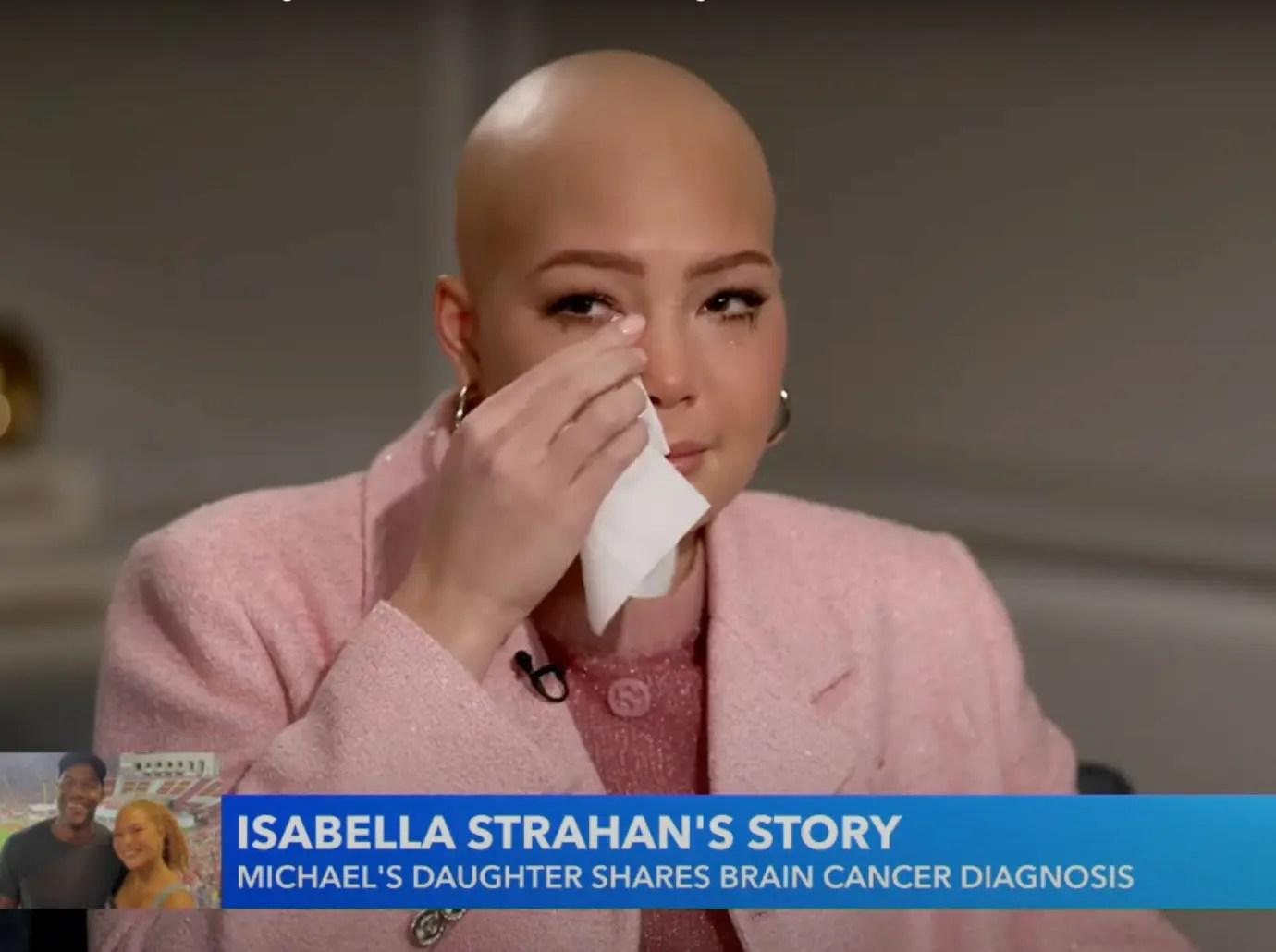 michael strahans daughter isabella completes radiation brain tumor