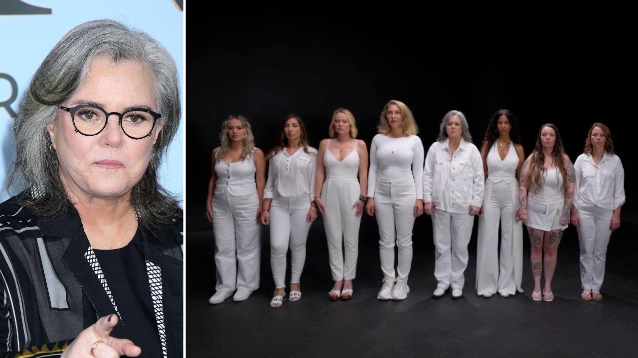 Photo of Rosie O'Donnell and Jeffrey Epstein survivors.