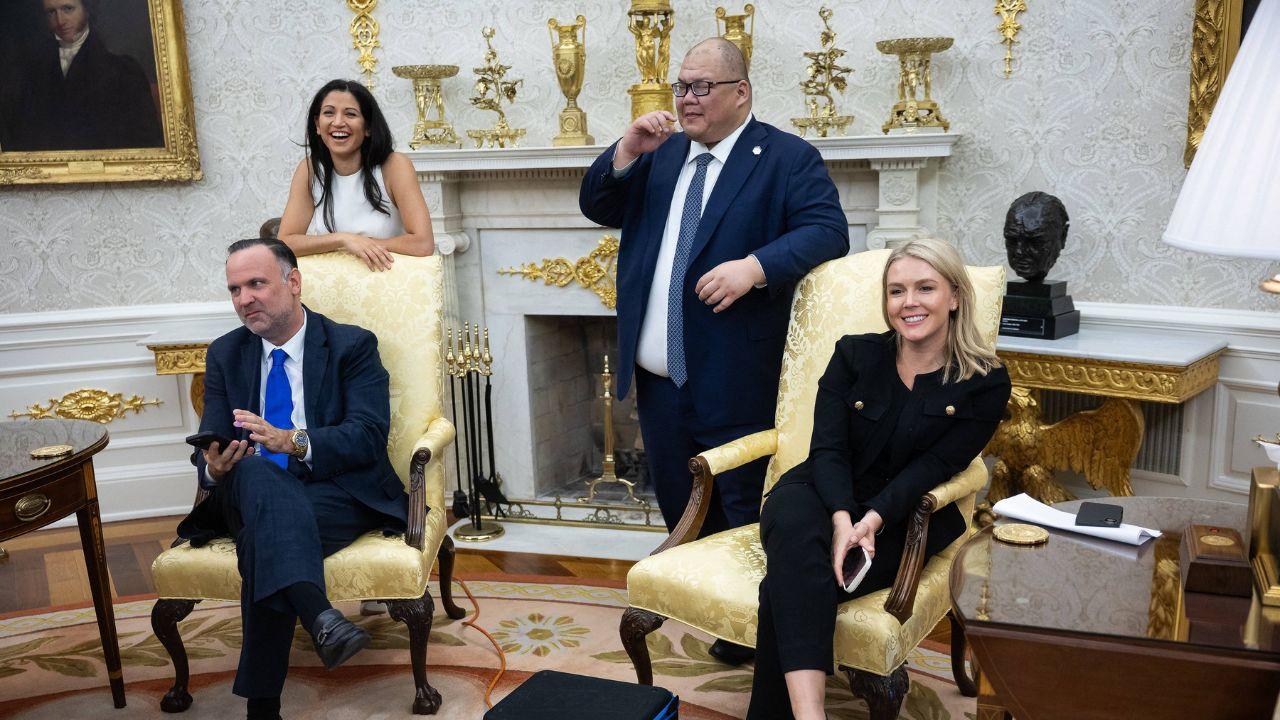 Photo of Cheung, center-right, joked Minaj should be the next press secretary.