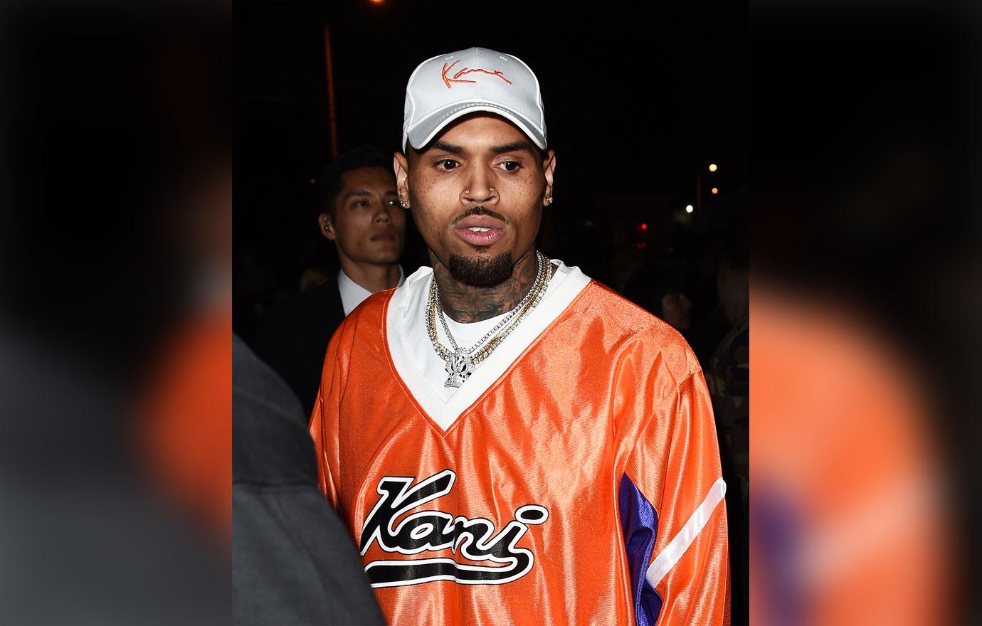 Chris Brown Attending PrettyLittleThing x Karl Kani Party