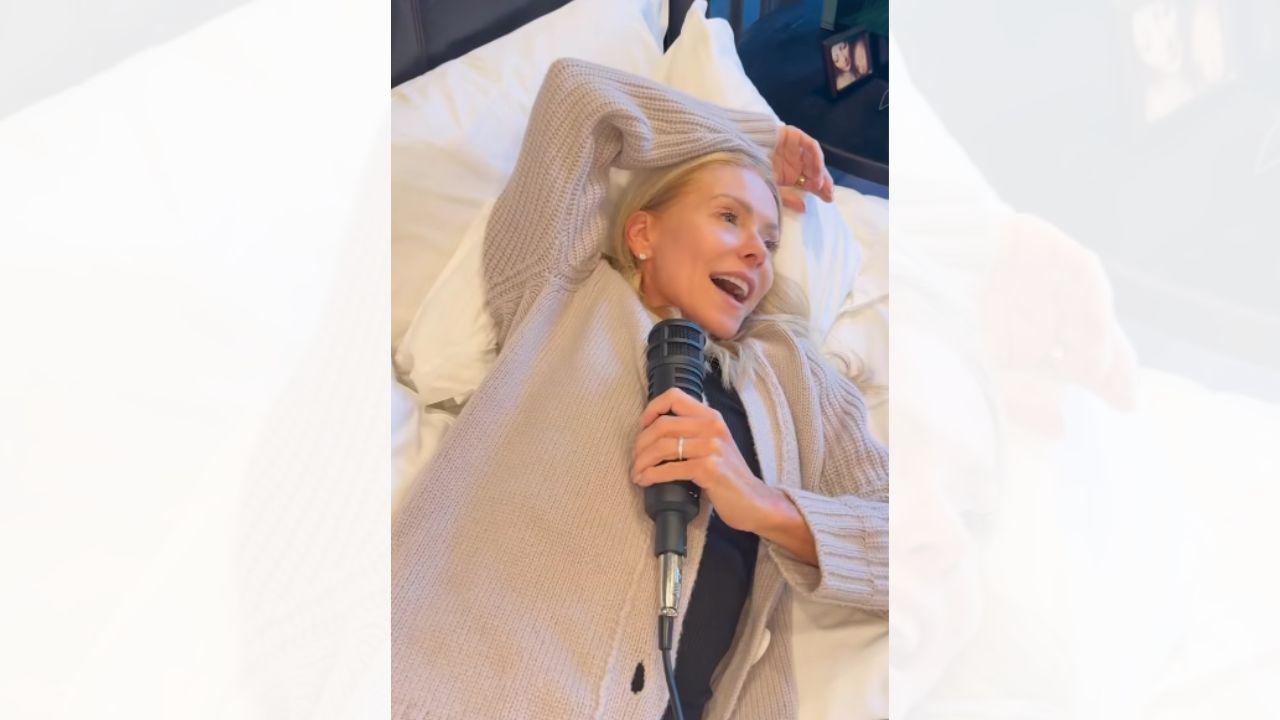 Image of Kelly Ripa joked 'it's gone there' during the video.