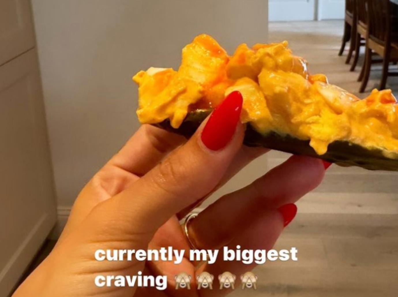 hailey bieber pregnancy craving egg salad pickle hot sauce