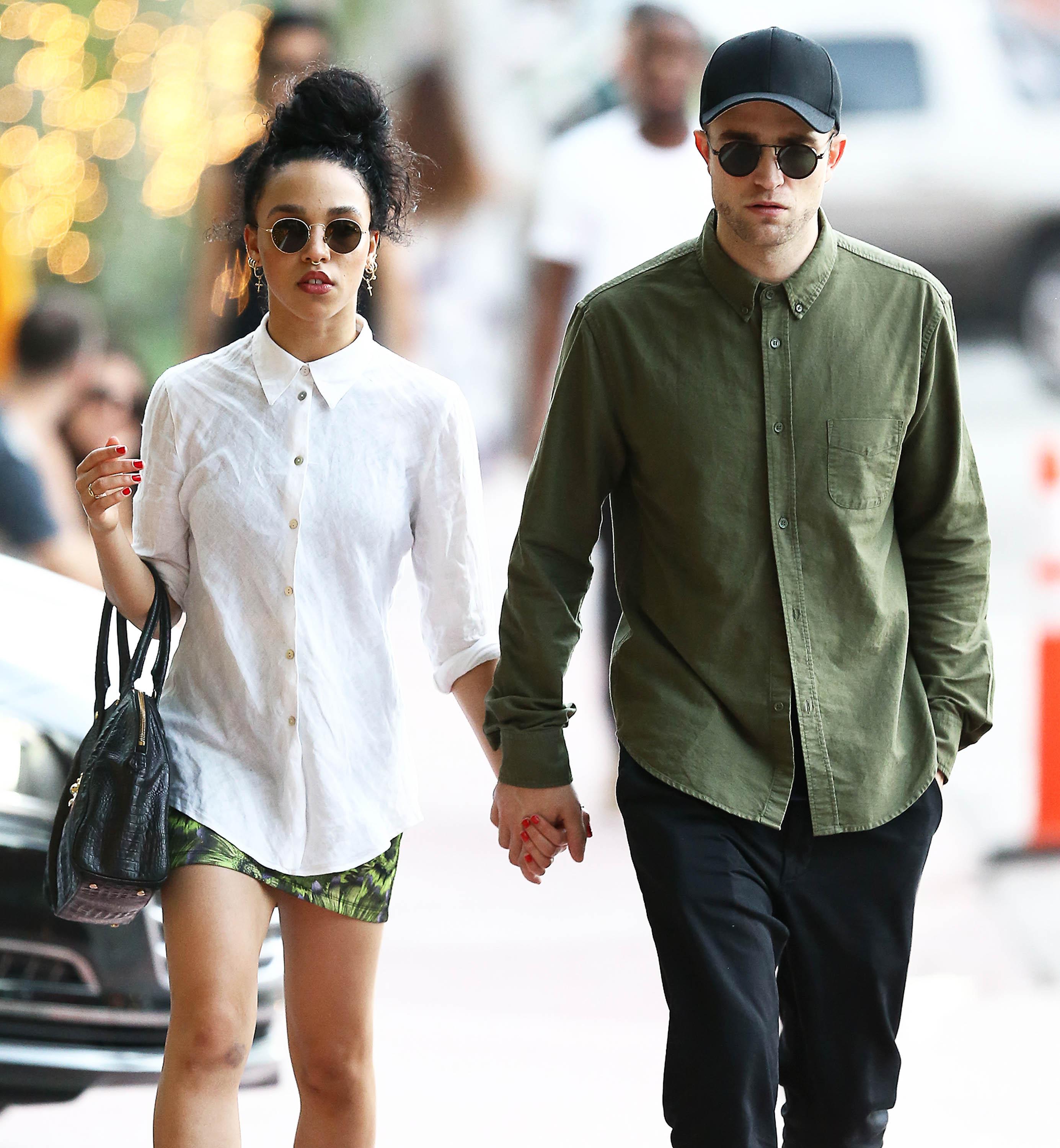 Exclusive&#8230; Robert Pattinson &#038; FKA Twigs Walk Hand In Hand In Miami  &#8211; ADD WEB FEES