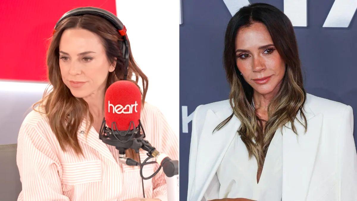 Split photo of Melanie Chisholm and Victoria Beckham