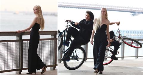 anya joy taylor filming a tiffany and co commercial in manhattan