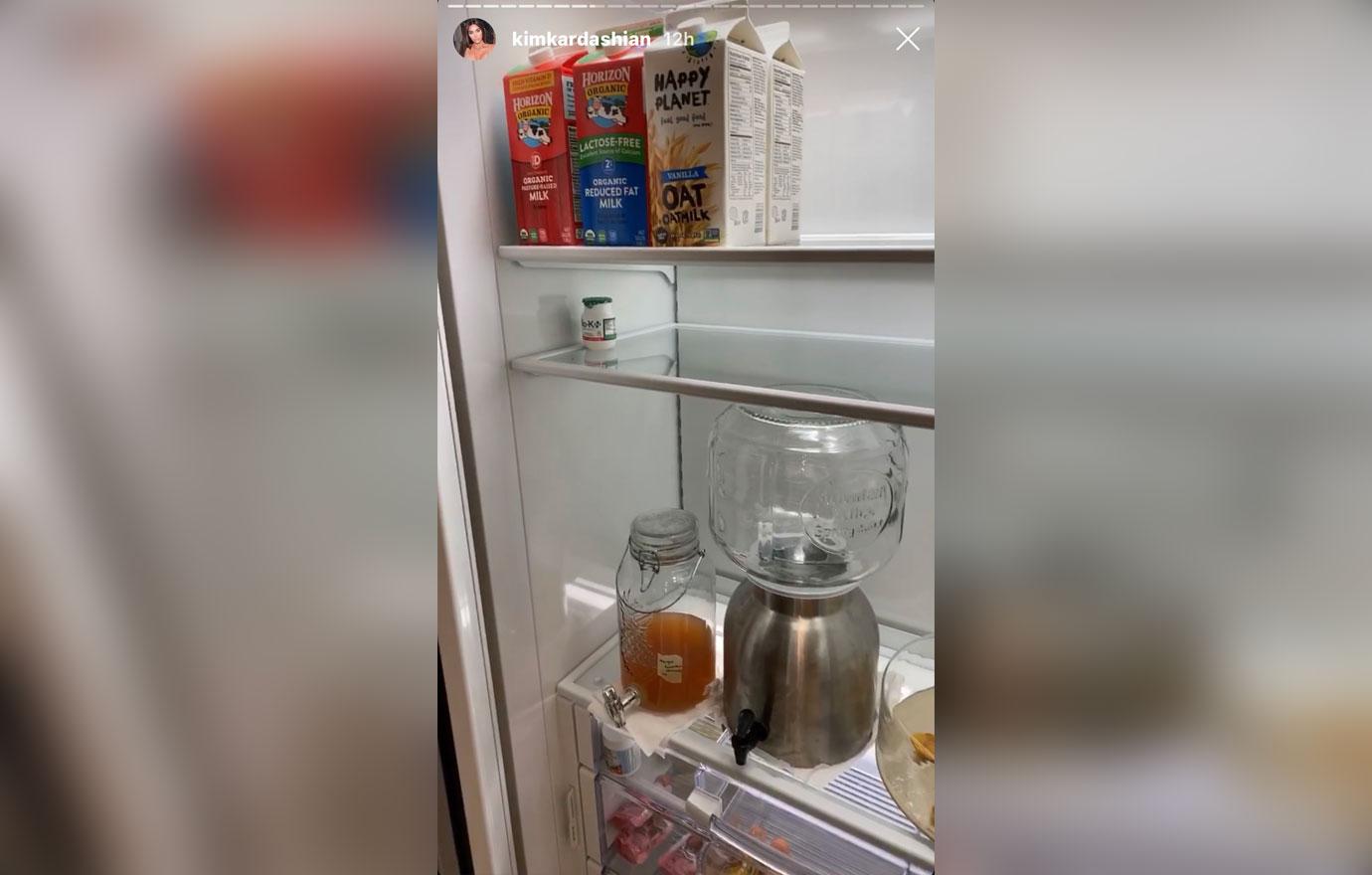 Kim Kardashian Gives Tour Of Her Fridge After Facing Backlash