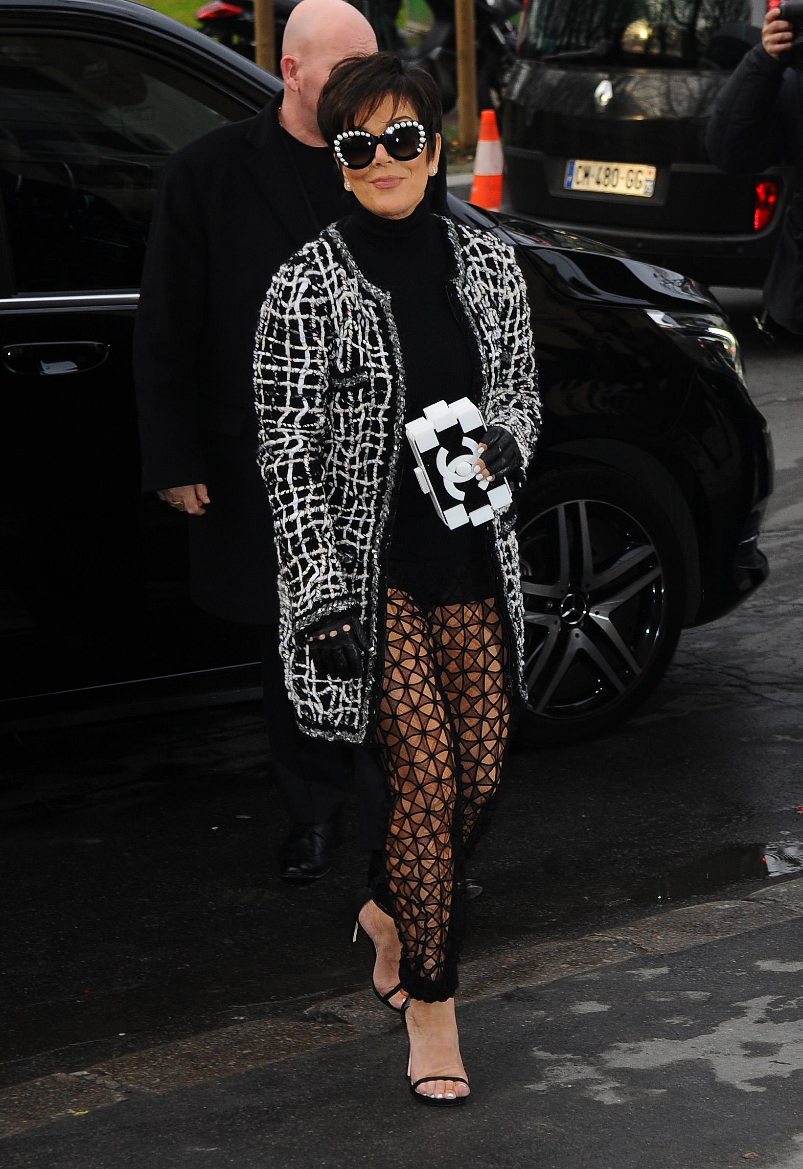 Mom Stole My Look! Kopy Kat Kris Jenner Copies Kim Kardashian's Sheer Pants  Outfit—See The Photos!