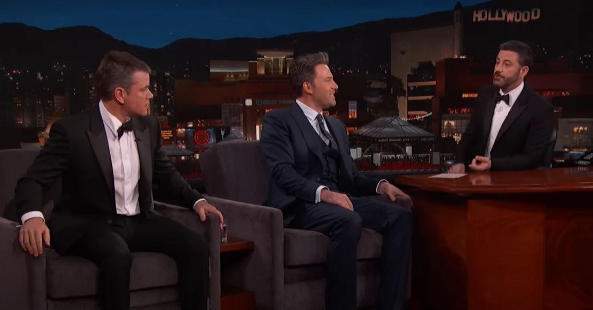 Photo of Matt Damon, Ben Affleck and Jimmy Kimmel