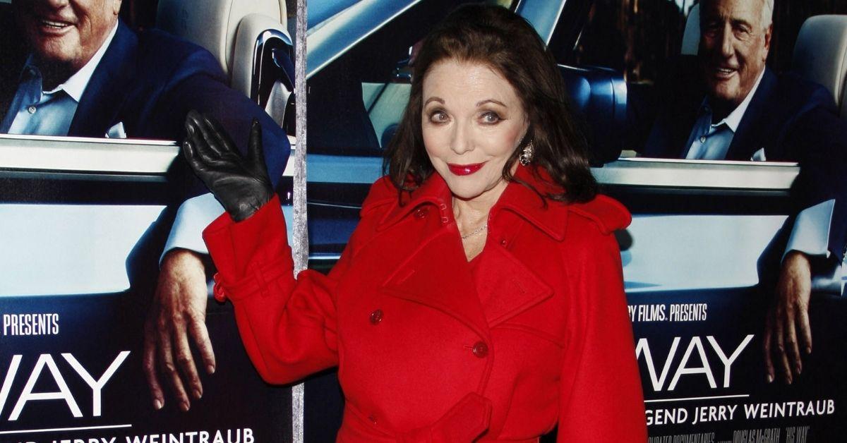 image of Joan Collins credits their lasting marriage to having separate bathrooms.